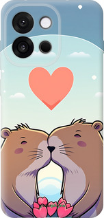 Силиконовый чехол Капибара любовь для OnePlus 13T 5G / 13S 5G - 6027u-4026 изображение 