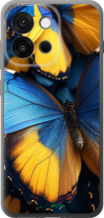 Силиконовый чехол Желто-голубые бабочки для OnePlus 13T 5G / 13S 5G - 6046u-4026 изображение 