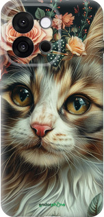 Силиконовый чехол Cats and flowers для OnePlus 13T 5G / 13S 5G - 6069u-4026 изображение 