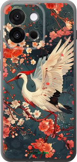Силиконовый чехол Сакура и аист для OnePlus 13T 5G / 13S 5G - 6108u-4026 изображение 