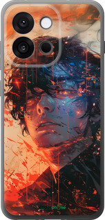 Силиконовый чехол Лицо в пламени для OnePlus 13T 5G / 13S 5G - 6127u-4026 изображение 