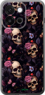 Силиконовый чехол Черепа и розы для OnePlus 13T 5G / 13S 5G - 6316u-4026 изображение 