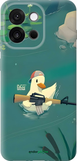 Силиконовый чехол Уточка с автоматом для OnePlus 13T 5G / 13S 5G - 6356u-4026 изображение 