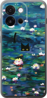 Силиконовый чехол Чехол с изображением водяных лилий Моне и кошек для OnePlus 13T 5G / 13S 5G - 6399u-4026 изображение 