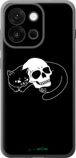 Силиконовый чехол С изображением кота и черепа для OnePlus 13T 5G / 13S 5G - 6491u-4026 изображение 