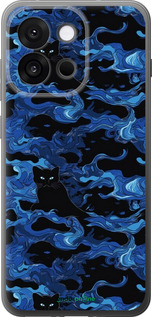 Силіконовий чехол Візерунок чорних котів на блакитному фоні для OnePlus 13T 5G / 13S 5G - 6525u-4026 изображение 