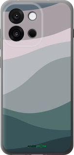 Силиконовый чехол С фиолетовым и бирюзовым ретро-стилем и волнами для OnePlus 13T 5G / 13S 5G - 6533u-4026 изображение 