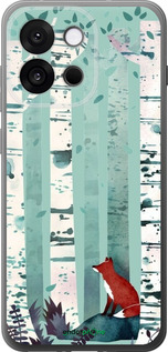 Силиконовый чехол Лис в зелёном лесу для OnePlus 13T 5G / 13S 5G - 6547u-4026 изображение 