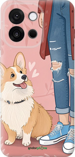 Силиконовый чехол Корги 3 для OnePlus 13T 5G / 13S 5G - 6707u-4026 изображение 