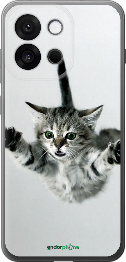 Силиконовый чехол Летящий котёнок для OnePlus 13T 5G / 13S 5G - 2322u-4026 изображение 