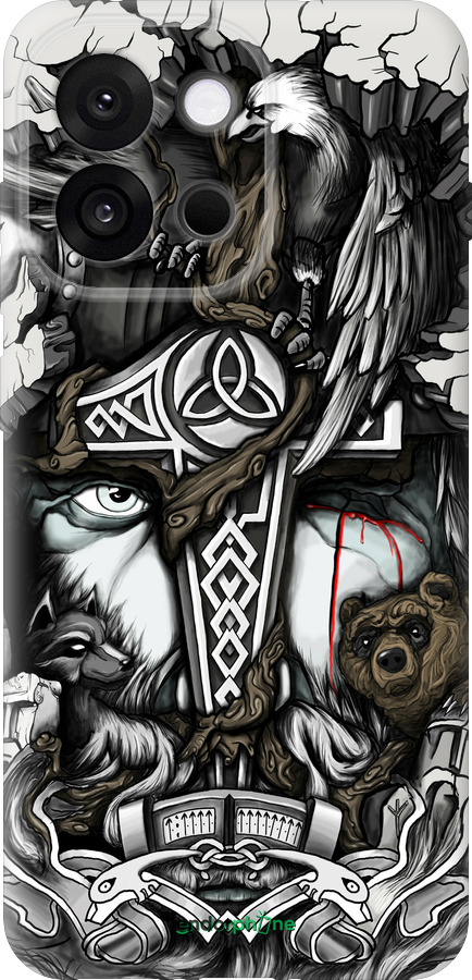 Силіконовий чехол Тату Вікінг для OnePlus 13T 5G / 13S 5G - 4098u-4026 изображение 