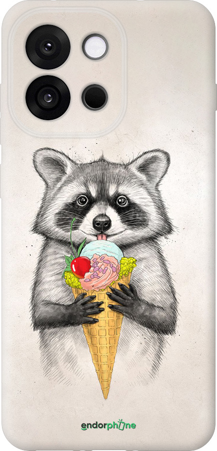 Силиконовый чехол Енотик с мороженым для OnePlus 13T 5G / 13S 5G - 4602u-4026 изображение 