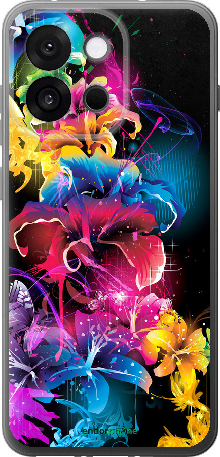 Силиконовый чехол Абстрактные цветы для OnePlus 13T 5G / 13S 5G - 511u-4026 изображение 