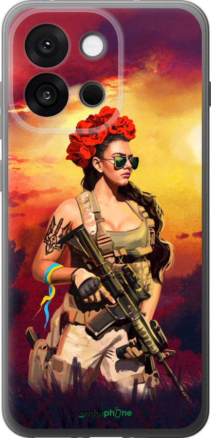 Силиконовый чехол Украинка с оружием для OnePlus 13T 5G / 13S 5G - 5316u-4026 изображение 