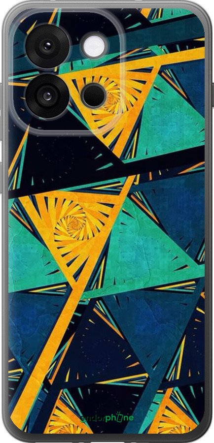 Силиконовый чехол Арт, абстракция, желтый, синий для OnePlus 13T 5G / 13S 5G - 5382u-4026 изображение 