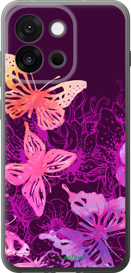 Силиконовый чехол Бабочки v2 для OnePlus 13T 5G / 13S 5G - 5475u-4026 изображение 