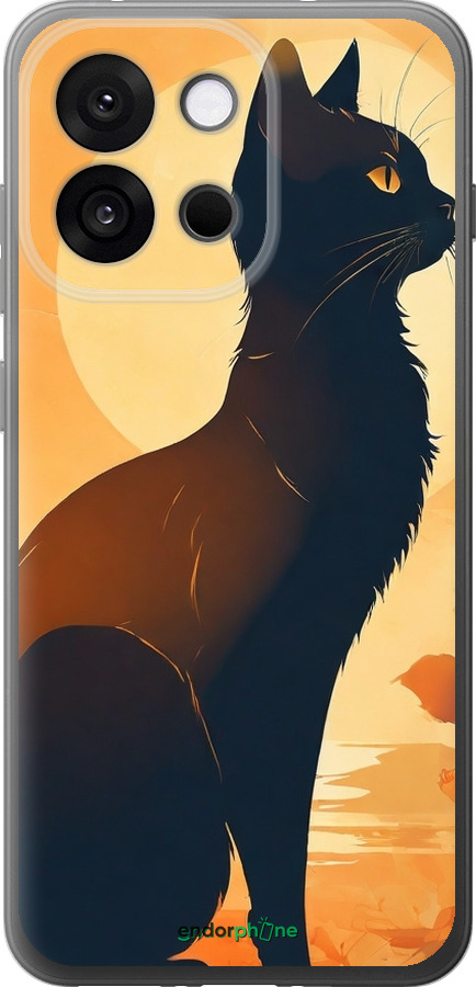 Силиконовый чехол Черная кошка v2 для OnePlus 13T 5G / 13S 5G - 5830u-4026 изображение 