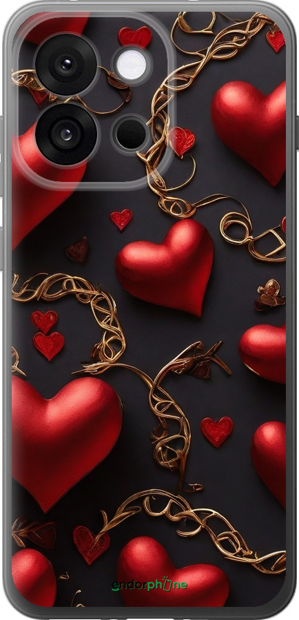 Силіконовий чехол Сердечки для OnePlus 13T 5G / 13S 5G - 5831u-4026 изображение 