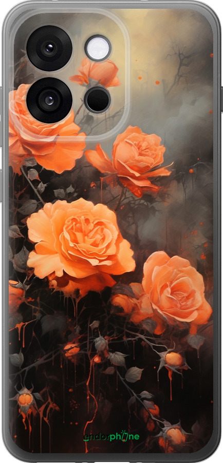 Силиконовый чехол Оранжевые розы для OnePlus 13T 5G / 13S 5G - 5944u-4026 изображение 