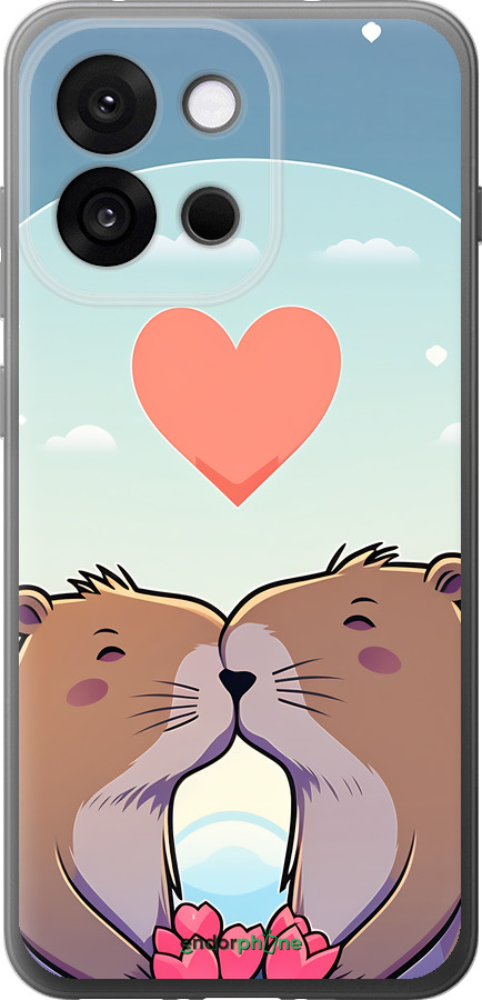 Силиконовый чехол Капибара любовь для OnePlus 13T 5G / 13S 5G - 6027u-4026 изображение 