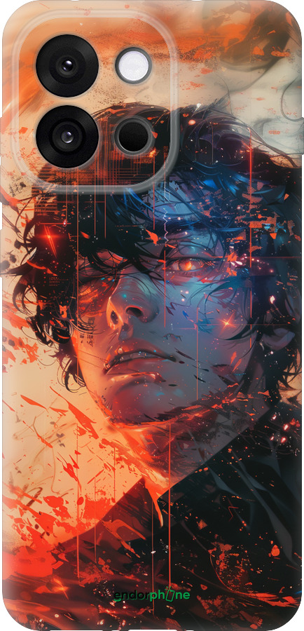 Силиконовый чехол Лицо в пламени для OnePlus 13T 5G / 13S 5G - 6127u-4026 изображение 