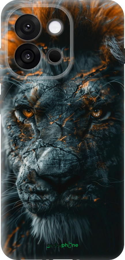 Силиконовый чехол Пламенный лев для OnePlus 13T 5G / 13S 5G - 6153u-4026 изображение 