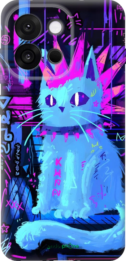 Силиконовый чехол Кот панк для OnePlus 13T 5G / 13S 5G - 6311u-4026 изображение 