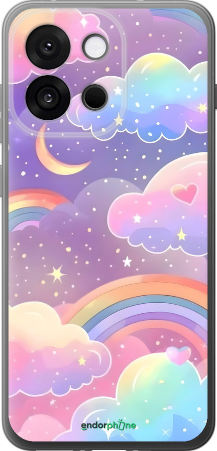 Силиконовый чехол Облака и радуга для OnePlus 13T 5G / 13S 5G - 6312u-4026 изображение 