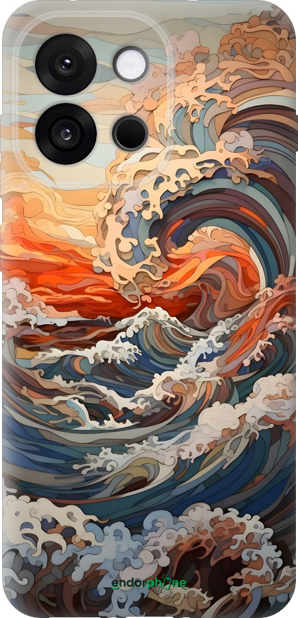 Силиконовый чехол Арт волны для OnePlus 13T 5G / 13S 5G - 6324u-4026 изображение 