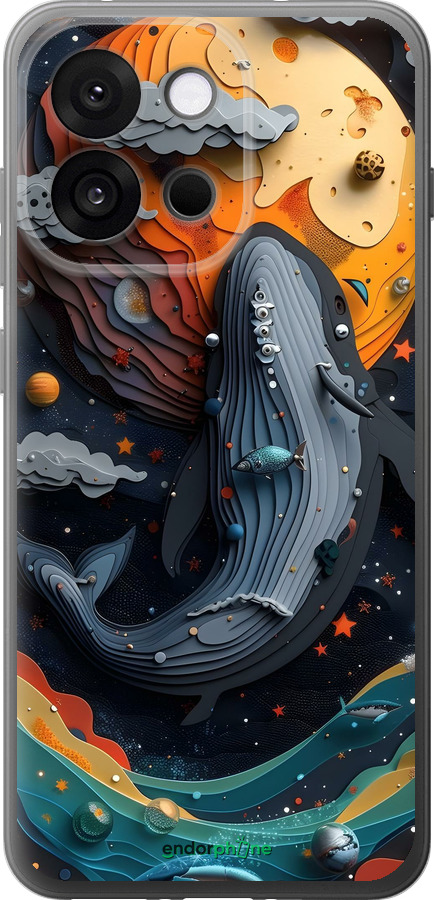 Силиконовый чехол Кит в космосе для OnePlus 13T 5G / 13S 5G - 6328u-4026 изображение 