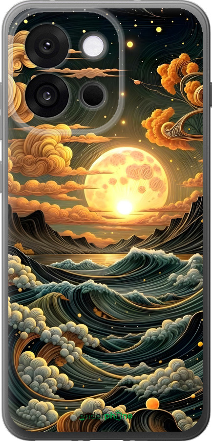 Силиконовый чехол Арт волны для OnePlus 13T 5G / 13S 5G - 6332u-4026 изображение 