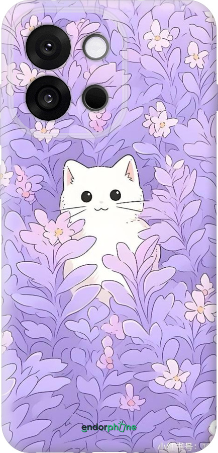 Силиконовый чехол Котик в цветах для OnePlus 13T 5G / 13S 5G - 6390u-4026 изображение 