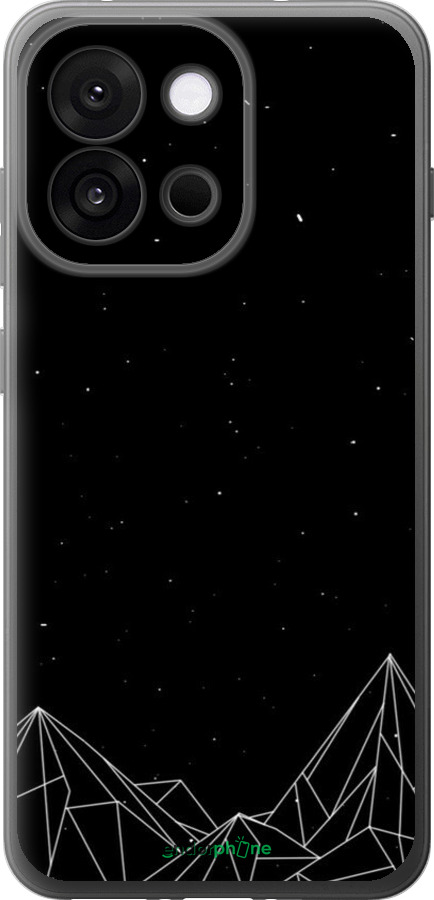 Силиконовый чехол Черно белые абстрактные горы для OnePlus 13T 5G / 13S 5G - 6437u-4026 изображение 