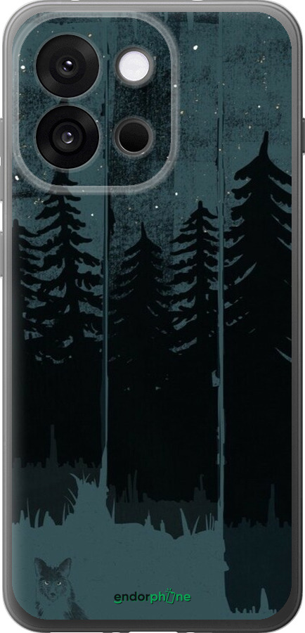 Силиконовый чехол Лиса и ночной лес для OnePlus 13T 5G / 13S 5G - 6481u-4026 изображение 
