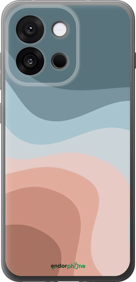 Силиконовый чехол С синими и розовыми волнами в стиле ретро для OnePlus 13T 5G / 13S 5G - 6532u-4026 изображение 