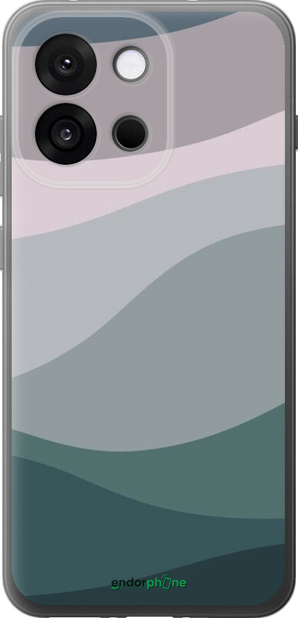 Силиконовый чехол С фиолетовым и бирюзовым ретро-стилем и волнами для OnePlus 13T 5G / 13S 5G - 6533u-4026 изображение 