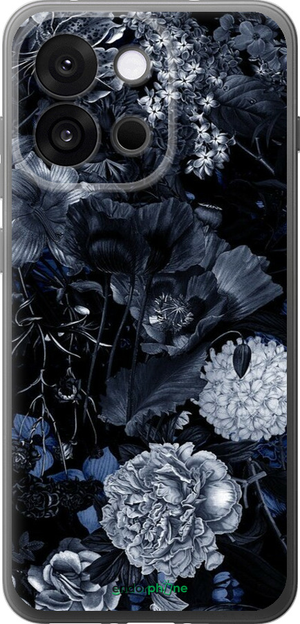 Силиконовый чехол Абстрактный цветочный рисунок в синих тонах для OnePlus 13T 5G / 13S 5G - 6539u-4026 изображение 