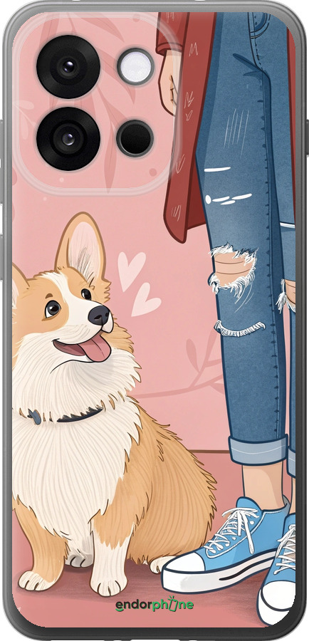 Силиконовый чехол Корги 3 для OnePlus 13T 5G / 13S 5G - 6707u-4026 изображение 