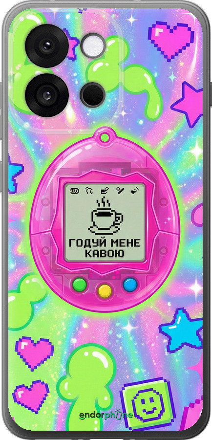 Силиконовый чехол Y2K Aesthetic Retro Pet: Годуй мене кавою для OnePlus 13T 5G / 13S 5G - 6784u-4026 изображение 