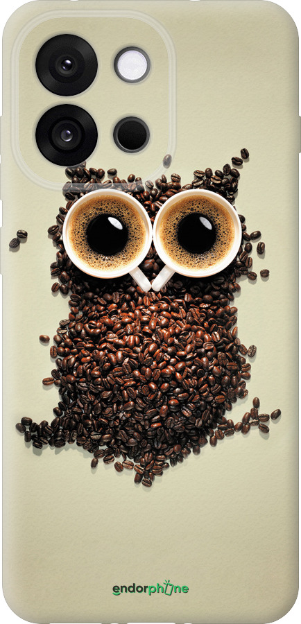 Силиконовый чехол Сова из кофе для OnePlus 13T 5G / 13S 5G - 777u-4026 изображение 