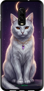 TPU чехол Mystic White Cat Gothic Dark Purple Gold для OnePlus 6T - 6805b-1587 изображение 