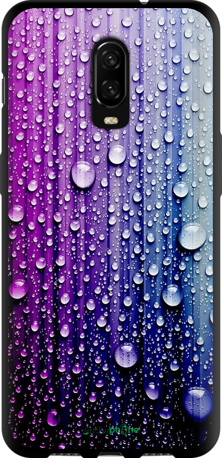 

TPU чорний чохол "Краплини води" для OnePlus 6T, Синій