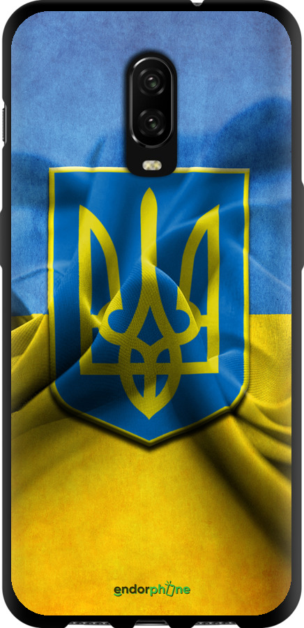 

TPU чорний чохол "Прапор та герб України" для OnePlus 6T, Блакитний