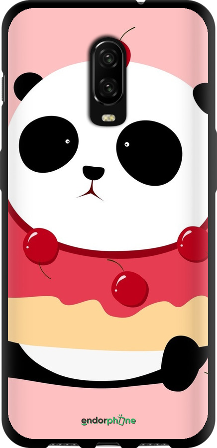 TPU чехол Панда з пончиком для OnePlus 6T - 3991b-1587 изображение 