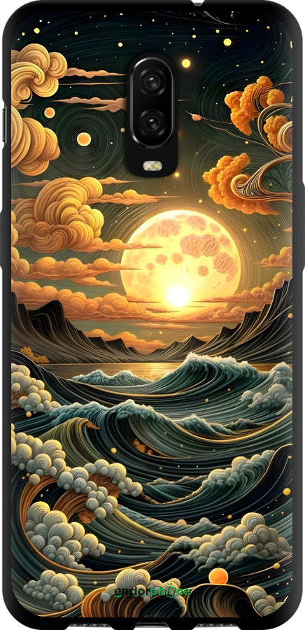 TPU чехол Арт волны для OnePlus 6T - 6332b-1587 изображение 