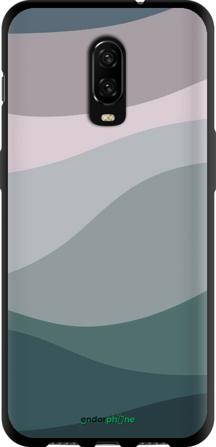 TPU чехол С фиолетовым и бирюзовым ретро-стилем и волнами для OnePlus 6T - 6533b-1587 изображение 