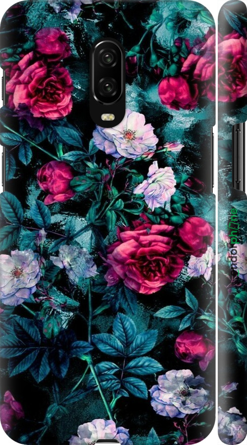 3D пластиковий матовий чехол Сад та троянди для OnePlus 6T - 6483m-1587 изображение 