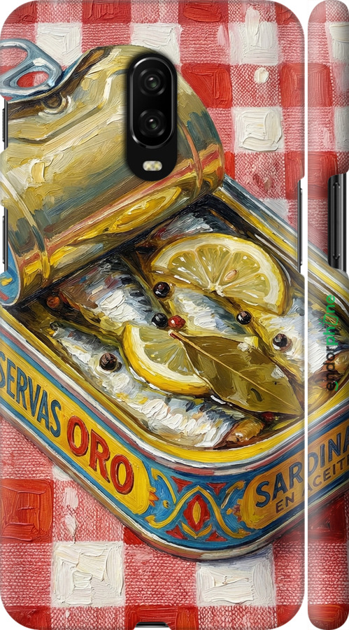 3D пластиковый матовый чехол Vintage Sardine Tin Phone для OnePlus 6T - 6772m-1587 изображение 