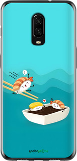 2D пластиковий чехол Суші для OnePlus 6T - 6354t-1587 изображение 
