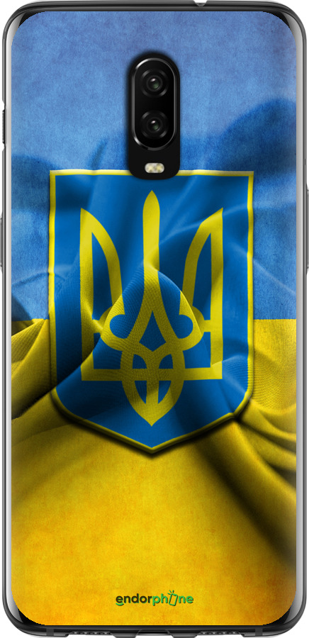

Силіконовий чохол "Прапор та герб України" для OnePlus 6T, Блакитний
